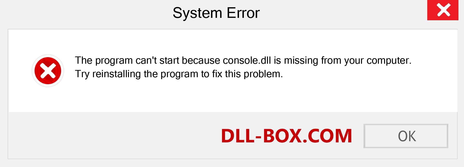  console.dll file is missing?. Download for Windows 7, 8, 10 - Fix  console dll Missing Error on Windows, photos, images